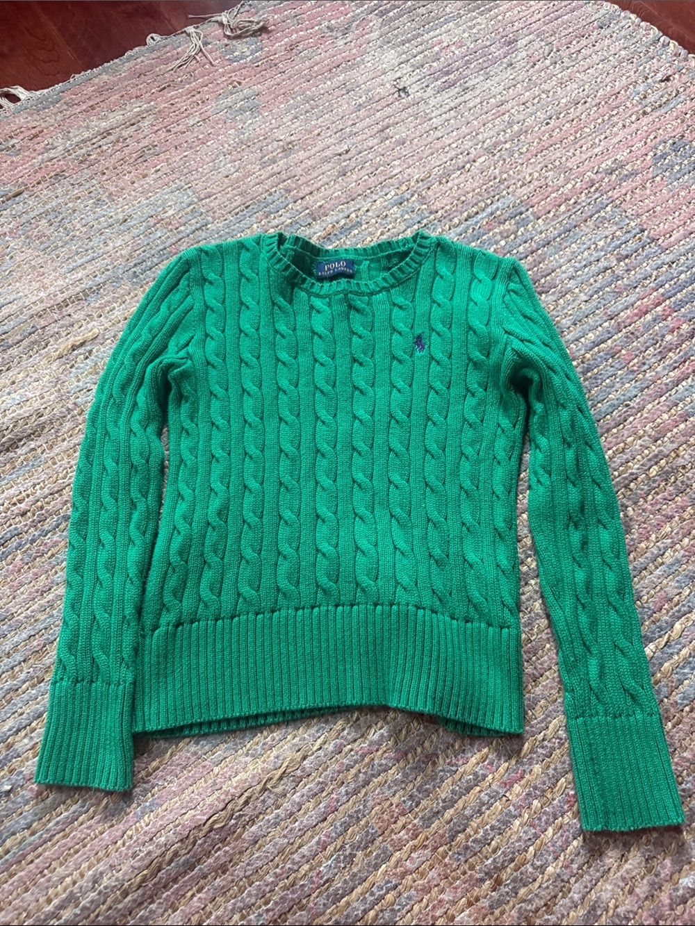 Ralph Lauren Emerald Cable-Knit Crewneck Sweater